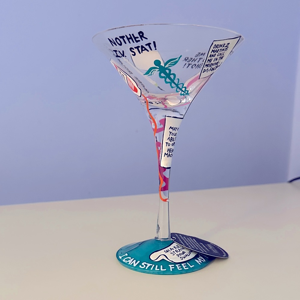 Lolita Martini Glass with Fun Designs